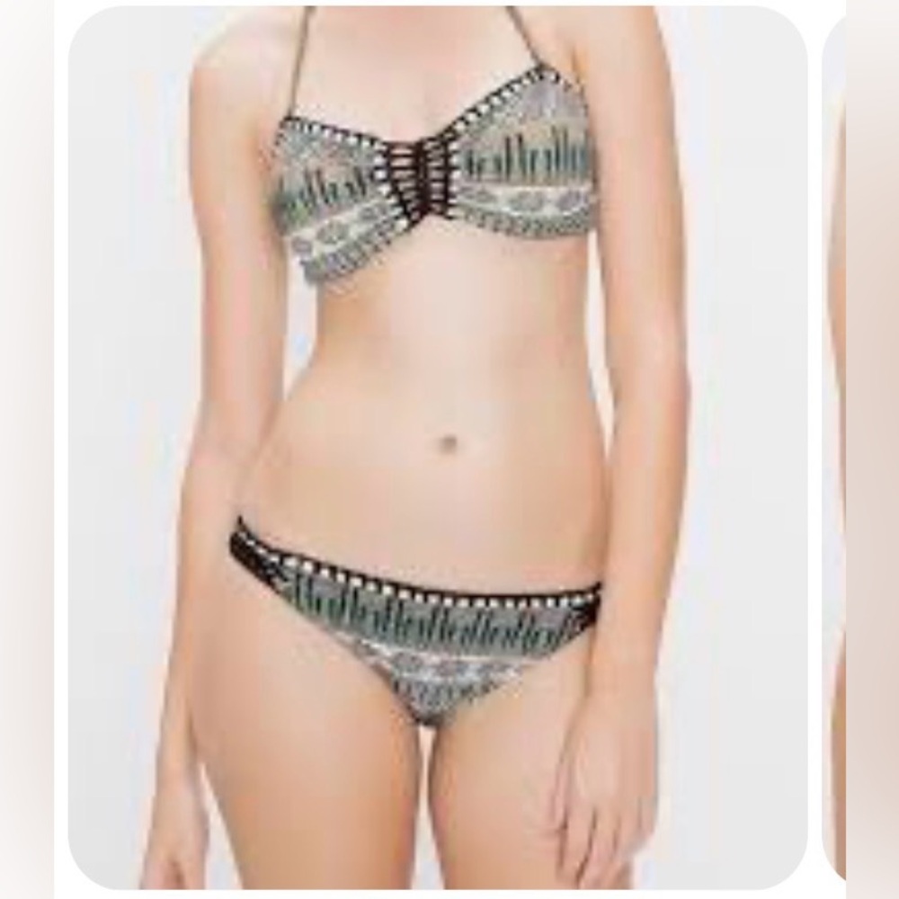 New DESPI Bikini Set Atacama Desert Print in Brown and Black Size Small